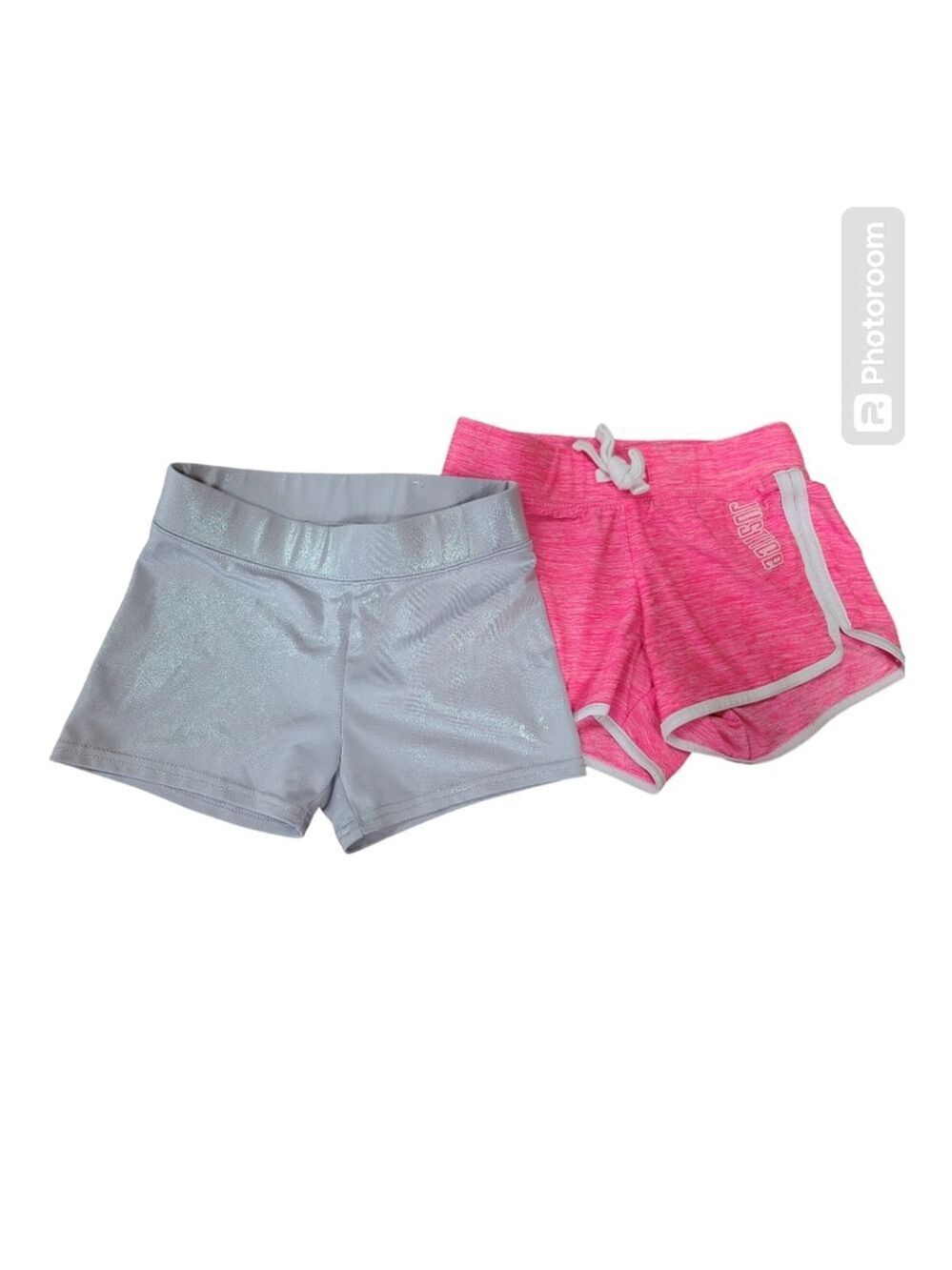 Justice Girls Varsity Metallic Gym Shorts Size 7